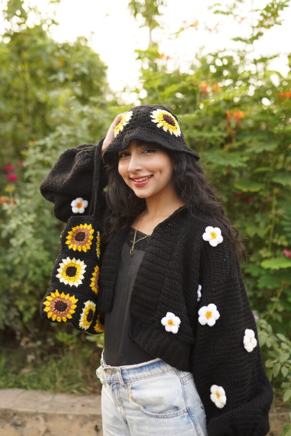 Handmade Chunky Daisy Cardigan - Image 4