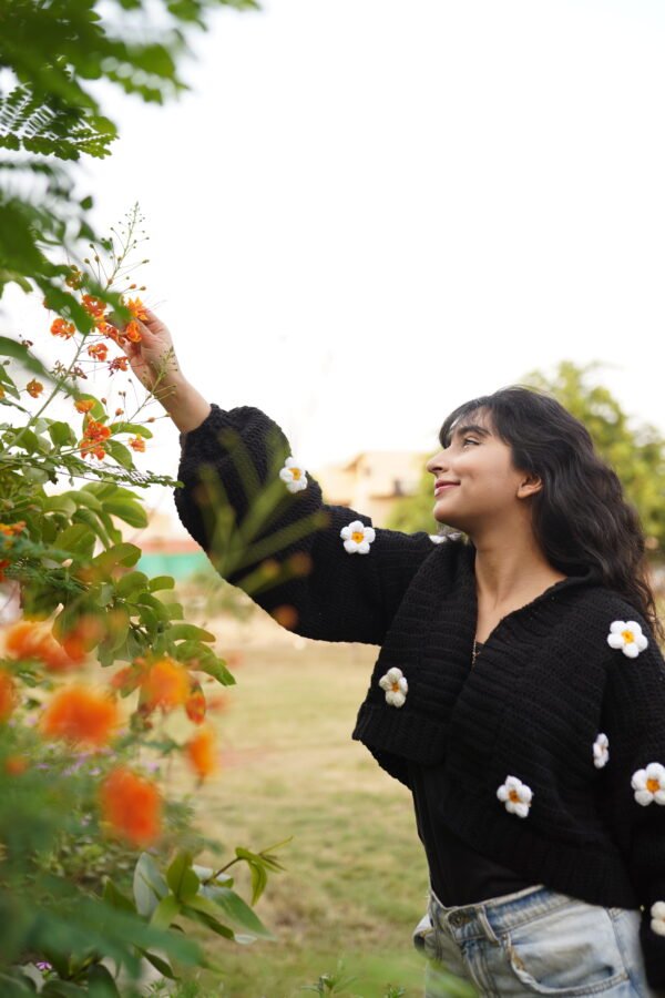 Handmade Chunky Daisy Cardigan - Image 3