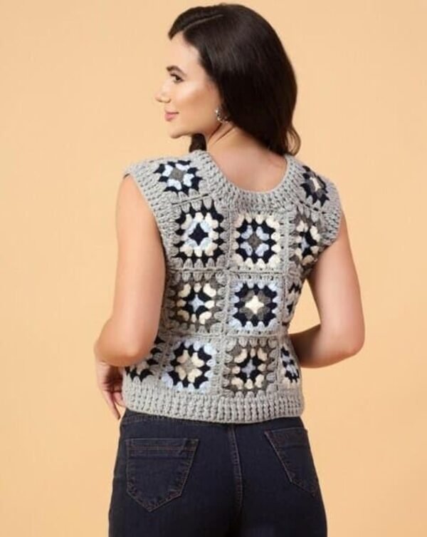 Women Floral Sweater Vest - Image 2