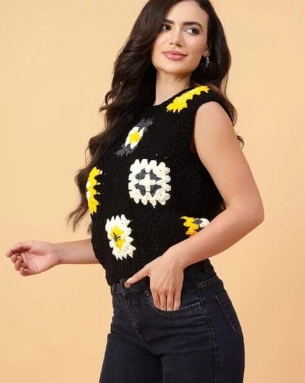 Crochet Granny Square Vest, Crochet Sweater Vest - Image 4