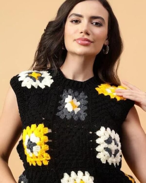 Crochet Granny Square Vest, Crochet Sweater Vest - Image 3