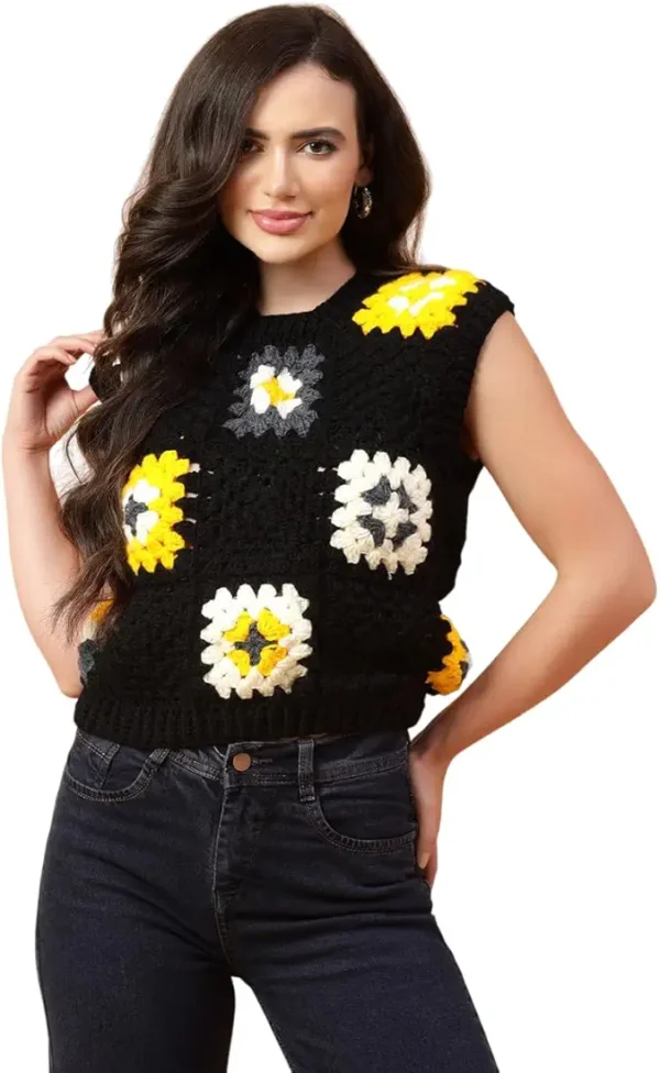 Crochet Granny Square Vest, Crochet Sweater Vest