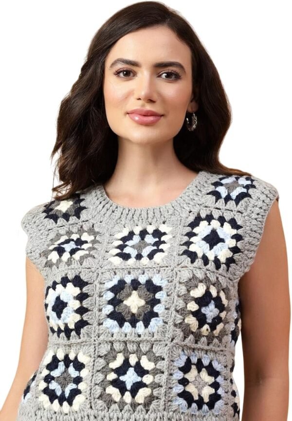 Women Floral Sweater Vest - Image 3