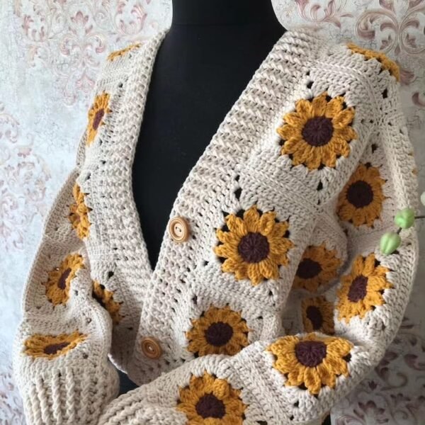 Handmade Sunflower Cardigan - Image 2