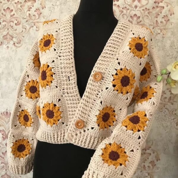 Handmade Sunflower Cardigan