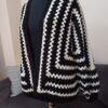 Handmade Hexagon Cardigan in Black & white - Image 6