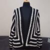 Handmade Hexagon Cardigan in Black & white