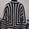 Handmade Hexagon Cardigan in Black & white - Image 4
