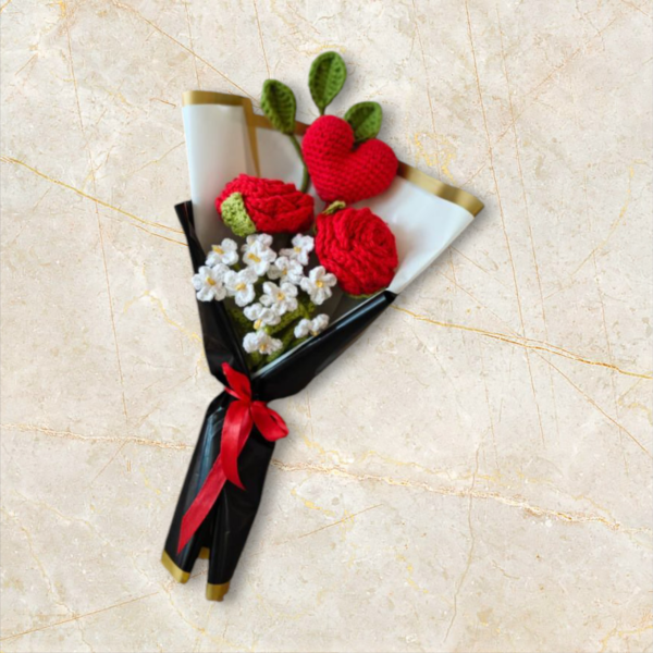 Red roses and Heart Bouquet