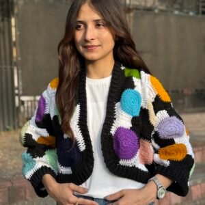 C-Multi-Color Circular Cardigan