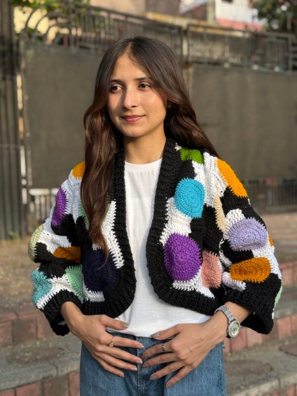 C-Multi-Color Circular Cardigan