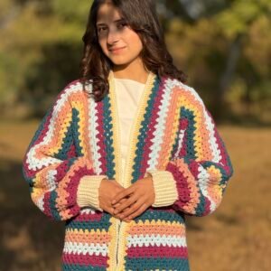 Multi Color Hexagone Cardigan