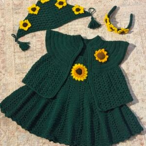Handmade baby Dress in Green
