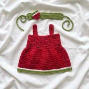 Watermelon frock with ribbon