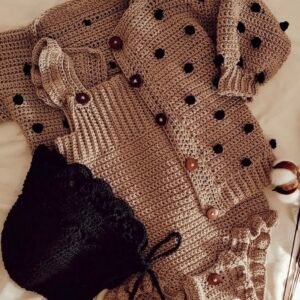 Baby set in  beige brown