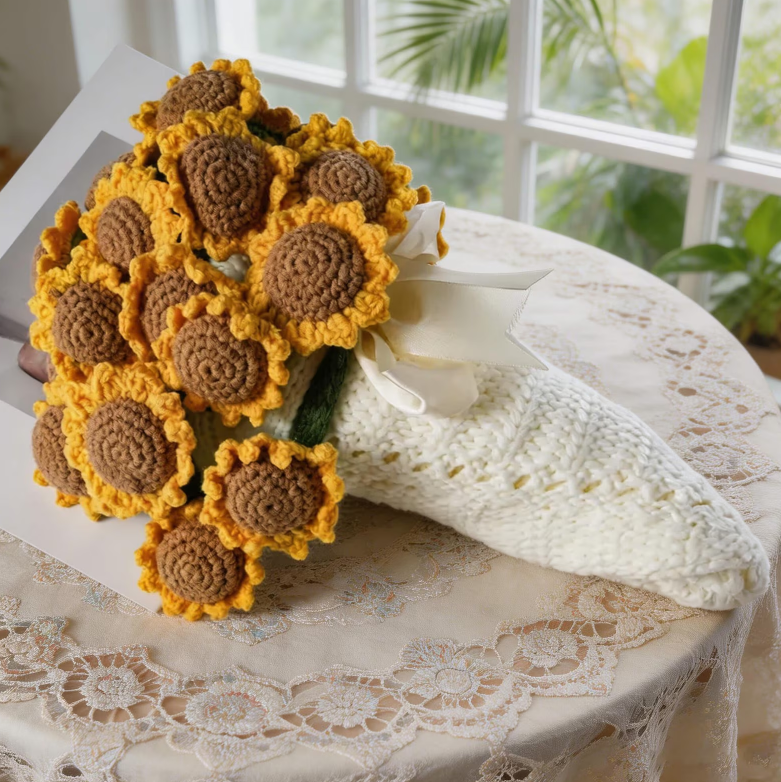 Bouquet Blanket, Crochet Rose Throw, Birthday Gift, Bridal Shower Gift