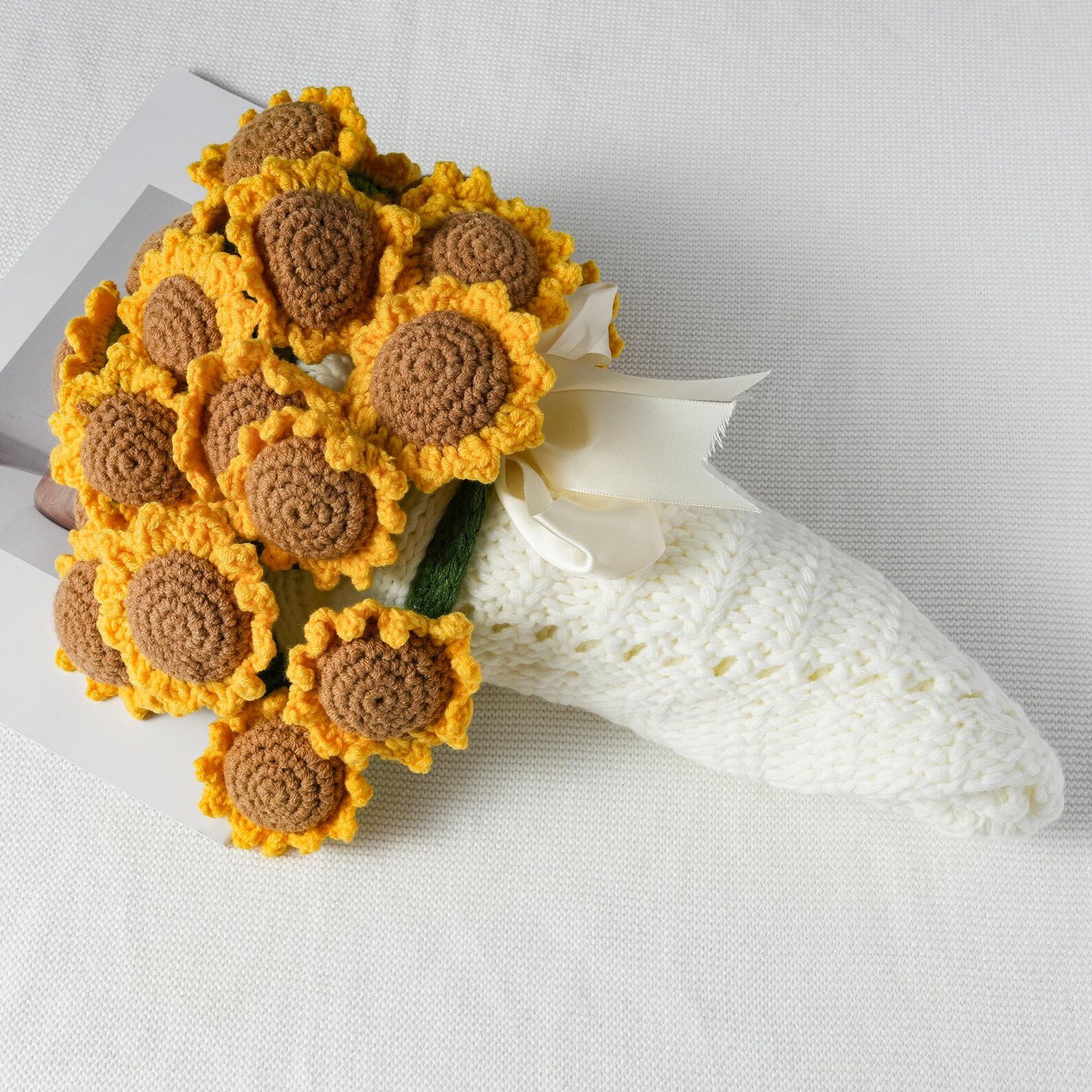 Bouquet Blanket, Crochet Rose Throw, Birthday Gift, Bridal Shower Gift - Image 4
